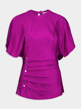 Rabanne Ruched Satin-Jersey Top