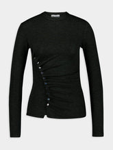 Rabanne Stud-Embellished Draped Knitted Top