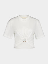 Rabanne White Jersey Tee with Ring Detail