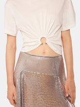 Rabanne White Jersey Tee with Ring Detail