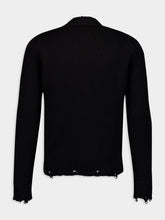 Saint Laurent Distressed-Effect Crew Neck Cotton Jumper