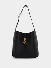 Saint Laurent Le 5 À 7 Small Supple Monogram-Plaque Bag In Grained Leather