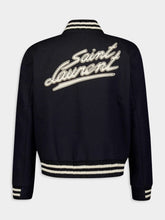 Saint Laurent Logo-Embroidered Wool Jacket