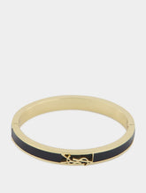 Saint Laurent Logo-Plaque Leather Bracelet