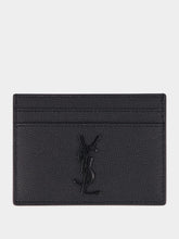 Saint Laurent Logo Plaque Leather Card Holder