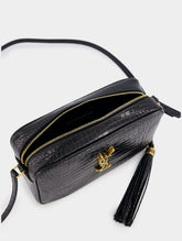 Saint Laurent Lou Crocodile-Embossed Leather Crossbody Bag