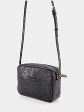 Saint Laurent Lou Crocodile-Embossed Leather Crossbody Bag