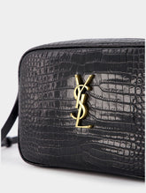 Saint Laurent Lou Crocodile-Embossed Leather Crossbody Bag
