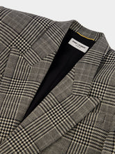 Saint Laurent Oversized Jacket In Prince Of Wales Wool