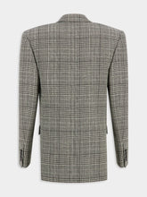 Saint Laurent Oversized Jacket In Prince Of Wales Wool