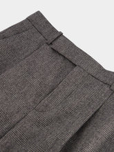 Saint Laurent Prince Of Wales Flannel Flared Trousers