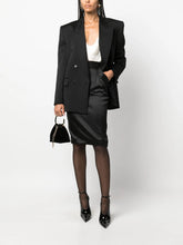 Saint Laurent Silk Satin Crepe Pencil Skirt