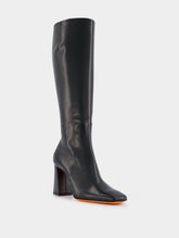 Santoni 85mm Square-Toe Leather Boots