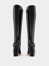 Santoni 85mm Square-Toe Leather Boots