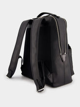 Santoni Black Leather Backpack