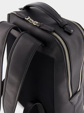 Santoni Black Leather Backpack
