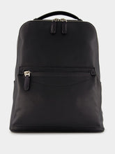Santoni Black Leather Backpack