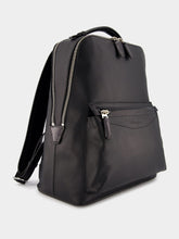 Santoni Black Leather Backpack