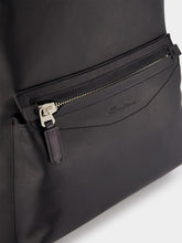 Santoni Black Leather Backpack