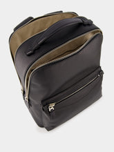 Santoni Black Leather Backpack