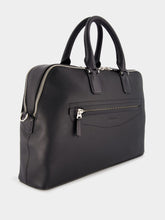 Santoni Black Leather Laptop Bag