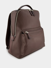 Santoni Brown Leather Backpack