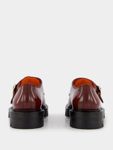 Santoni Burgundy Leather Double-Buckle Shoes