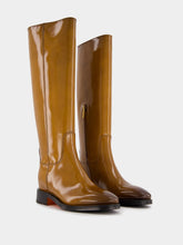 Santoni Camel Leather Knee-High Boots