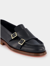 Santoni Double-Buckle Leather Loafers