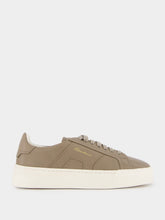 Santoni Double Buckle Leather Sneakers in Beige