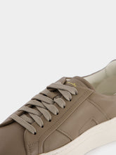 Santoni Double Buckle Leather Sneakers in Beige