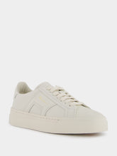 Santoni Double Buckle Leather Sneakers