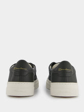 Santoni Logo-Print Contrasting-Sole Leather Sneakers