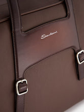 Santoni Logo-Stamp Leather Weekend Bag