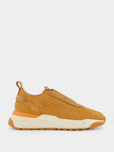Santoni Panelled Grained Leather Sneakers