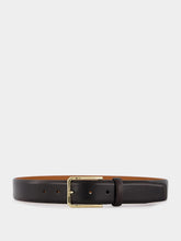 Santoni Polished Brown Leather Belt