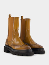 Santoni Polished Leather Chelsea Boots