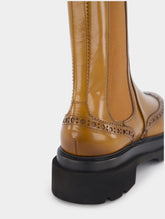 Santoni Polished Leather Chelsea Boots