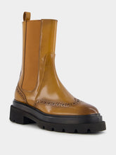 Santoni Polished Leather Chelsea Boots