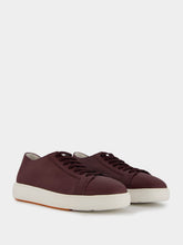 Santoni Textured-Leather Low-Top Sneakers