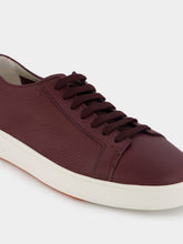 Santoni Textured-Leather Low-Top Sneakers