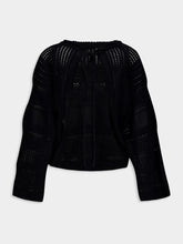 Stella McCartney Crochet-Knit Black Blouse