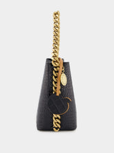 Stella McCartney Frayme Croc-Effect Embossed Black Bucket Bag