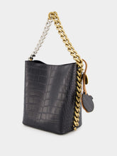 Stella McCartney Frayme Croc-Effect Embossed Black Bucket Bag