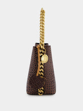 Stella McCartney Frayme Croc-Effect Embossed Brown Bucket Bag