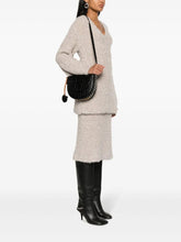 Stella McCartney Frayme Medium Croc-Effect Black Shoulder Bag