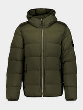 Stone Island Tunnel Down-TC Green Hooded Jacket