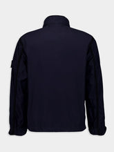 Stone Island Water-Repellent Blue Stand-Up Colar Jacket
