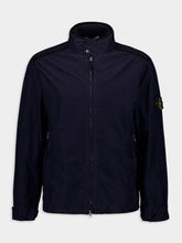 Stone Island Water-Repellent Blue Stand-Up Colar Jacket