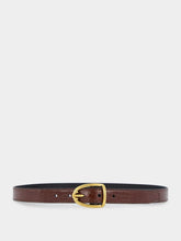 Tom Ford Crackled Leather Angled Buckle Belt